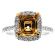 Two Tone Semi-Mount Split Shank Diamond Engagement Ring with Square Halo in 18k Yellow and White Gold