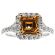 Two Tone Semi-Mount Split Shank Diamond Engagement Ring with Square Halo in 18k Rose and White Gold
