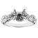 Semi-Mount Milgrain Engraved Twist Shank Engagement Ring with Diamonds Set in 18k White Gold