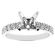 4 Prong Semi-Mount Engagement Ring with Prong Set Diamonds in 18k White Gold