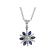 Flower Design Necklace with Marquise Shaped Sapphires and Diamond Rounds Set in 18K White Gold