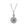 Round Dangling Halo Pendant with Beaded Milgrain and Diamonds Set in 18k White Gold