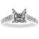 4 Prong Semi-Mount Engagement Ring with Micro-Pav?? Set Diamonds in 18k White Gold