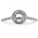 Semi-Mount Round Halo Engagement Ring with Diamonds Set in 18k White Gold