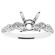 Semi-Mount Knife Edge Engagement Ring with Bezel Set Marquise Diamonds Bordered by Beaded Milgrain and Micro-Pav?? Set Round Diamonds in 18k White Gold