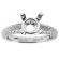 Semi-Mount Three Side Engagement Ring with Pav?? Set Diamonds Bordered by Beaded Milgrain in 18k White Gold