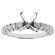 4 Prong Semi-Mount Three Side Engagement Ring with Prong and Micro-Pav?? Set Diamonds in 18k White Gold