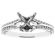 Semi-Mount Double Row Engagement Ring with Filigree Side Profile and Micro-Pav?? and Bezel Set Diamonds in 18k White Gold