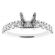 Single Row Diamond Engagement Ring with four Prong Center in 18K White Gold