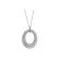 Graduated Oval Pendant with Double Row of Round Diamonds Set in 18k White Gold