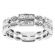 Double Row Eternity Band with Beaded Milgrain Bordering Baguette, Round, and Princess Cut Diamonds in 18k White Gold