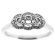 Past Present and Future Halo Diamond Engagement Ring in 18K White Gold