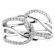Right Hand Fashion Ring with Interlocking Rows of Diamond Rounds Set in 18K White Gold