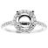 Semi-Mount Diamond Engagement Ring with Round Halo in 18k White Gold