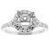 Semi-Mount Split Shank Diamond Engagement Ring with Round Halo in 18k White Gold