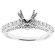 Semi-Mount Filigree Design Engagement Ring with Diamonds and Beaded Milgrain in 18k White Gold