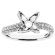 Semi-Mount Milgrain Engraved Wavy Engagement Ring with Pav?? Set Diamonds in 18k White Gold