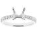 Semi-Mount 4 Prong Engagement Ring with Graduating Diamonds in 18k White Gold