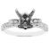 Semi-Mount Scroll Design Engagement Ring with Preset Diamonds in 18k White Gold