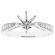 Semi Mount 6 Prong Filigree Engagement Ring with Graduating Diamonds and Beaded Milgrain in 18k White Gold