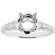 Semi Mount Triple Side Engagement Ring with Diamond Encrusted Gallery in 18k White Gold