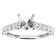 Semi Mount 4 Prong Engagement Ring with Prong Set Diamonds in 18k White Gold