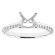 Semi Mount Knife Edge Engagement Ring with Preset Diamonds in 18k White Gold