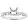 Semi Mount Crossover 4 Prong Engagement Ring with Diamonds in 18k White Gold