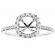 Semi Mount Diamond Engagement Ring with Round Halo in 18k White Gold