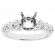 Semi Mount Milgrain Engraved Engagement Ring with Prong, Bezel, and Burnish Set Diamonds in 18k White Gold