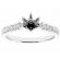 Semi Mount Engagement Ring with Preset Diamonds in 18k White Gold