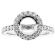 Semi Mount Round Halo Engagement Ring with Diamonds in 18k White Gold