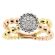 Tri Tone Split Shank Ladies Fashion Ring with Micro Pav?? Set Diamonds in 18k White, Rose, and Yellow Gold
