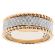 Two Tone Rope Design Eternity Band with Micro Pav?? Set Diamonds in 18k White and Rose Gold
