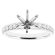 Ladies Semi Mount Engagement Ring with Micro Pave Set Diamonds in 18kt White Gold