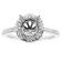 Semi Mount Round Halo Combination Set Engagement Ring with Baguette and Round Diamonds in 18kt White Gold