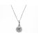 Semi Mount Pendant with Halo of Diamonds in 18kt White Gold