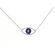 Evil Eye Necklace with Diamonds and Sapphires in 18kt White Gold