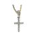 Small Cross Pendant with Round Diamonds Set in 18k Yellow Gold