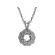 Double Halo Pendant with a Wavy Border and Round Diamonds Set in 18k White Gold