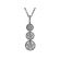 Tri Step Dangling Pendant with Diamond Flowers Encircled by Diamond Leaves in 18k White Gold