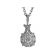 Upward Curved Pendant with Diamonds Set in 18k White Gold