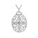 Fancy Oval Pendant with Diamonds in 18kt White Gold