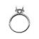 Round Side Halo Single Row Band 0.49ct Diamond Semi Mount Engagement Ring 18kt White gold
