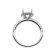 Round Side Halo Single Row Band 0.43ct Diamond Semi Mount Engagement Ring 18kt White gold