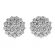 Cluster Push Back Post Earrings with 1.28ct Diamonds in 18k White Gold