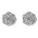 Cluster 0.71ct Diamond Push Back Post Earrings 18kt White Gold