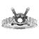 Single Row Eternity 1.76ct Princess Diamonds Semi Mount Engagement Ring 18kt White Gold