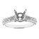 3 Sided One row Micro Prong Semi Mount Diamond Engagement Ring 18kt White Gold