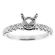 U Prong Set Single Row Semi Mount Diamond Engagement Ring 18kt White Gold